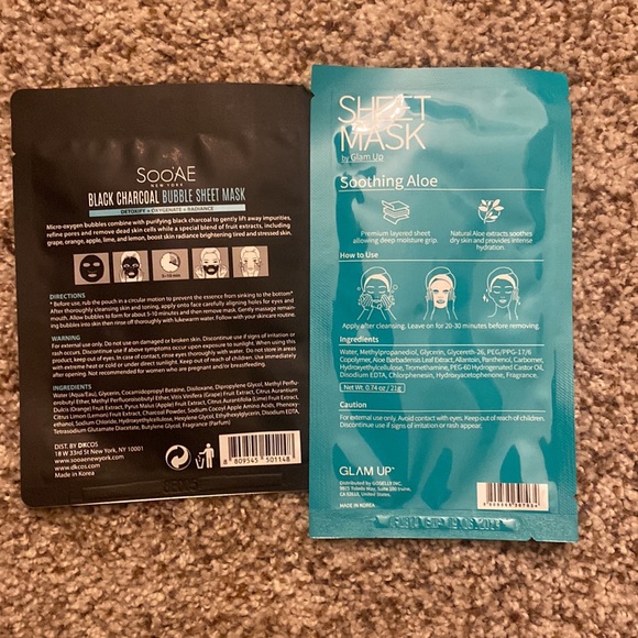 Set of 4 NEW Products - 3 Sheet Masks abs 1 Collagen Lip Patch for plumping - Picture 6 of 7